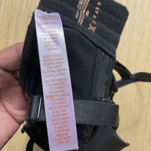 Savage x Fenty New Microfiber Push Up Bra Caviar 40DD Black Adjustable Straps - Picture 4 of 4